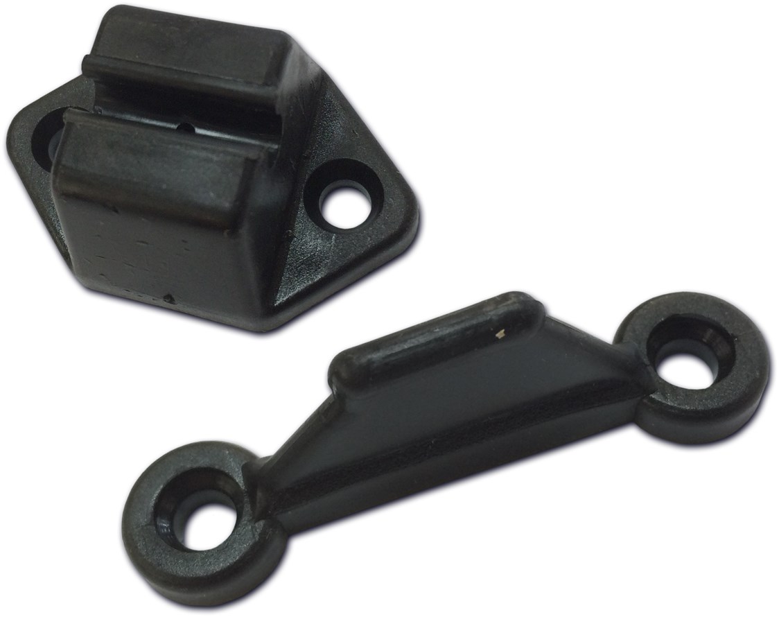 Fermaporta-Plastica-Nero-7055262.jpg Fermaporta a Scatto in Plastica Nero RAL9017 - immagine 1