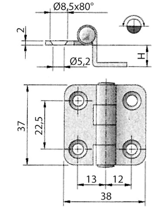 m3552576.jpg Cerniere inox AISI 316 38x37 mm con gomito mod dritto - immagine 1
